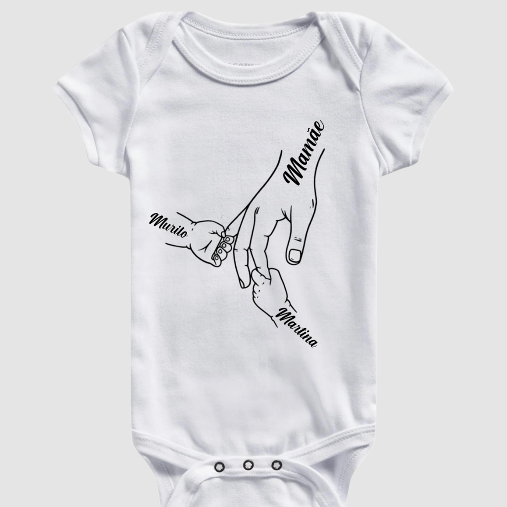 De mãos dadas eu sempre protegerei você - Body Branco