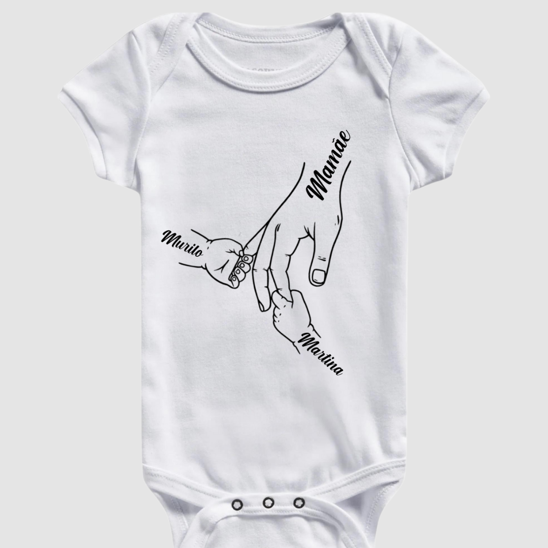 De mãos dadas eu sempre protegerei você - Body Branco