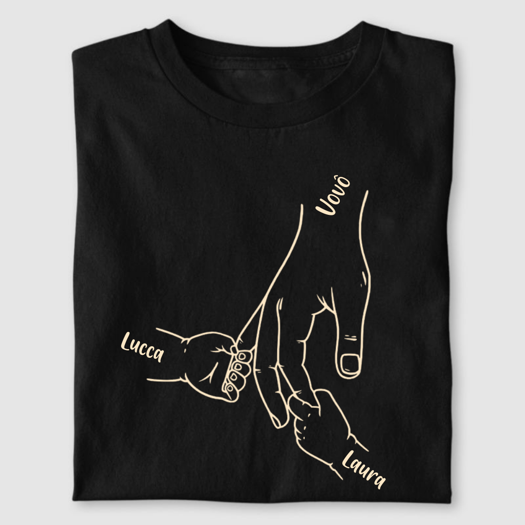 De mãos dadas o vovô sempre protegerá vocês