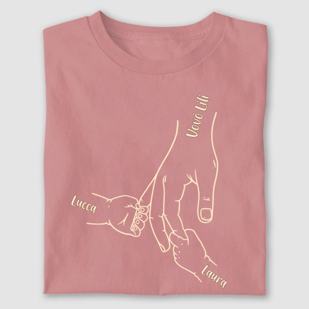 De mãos dadas o vovô sempre protegerá vocês