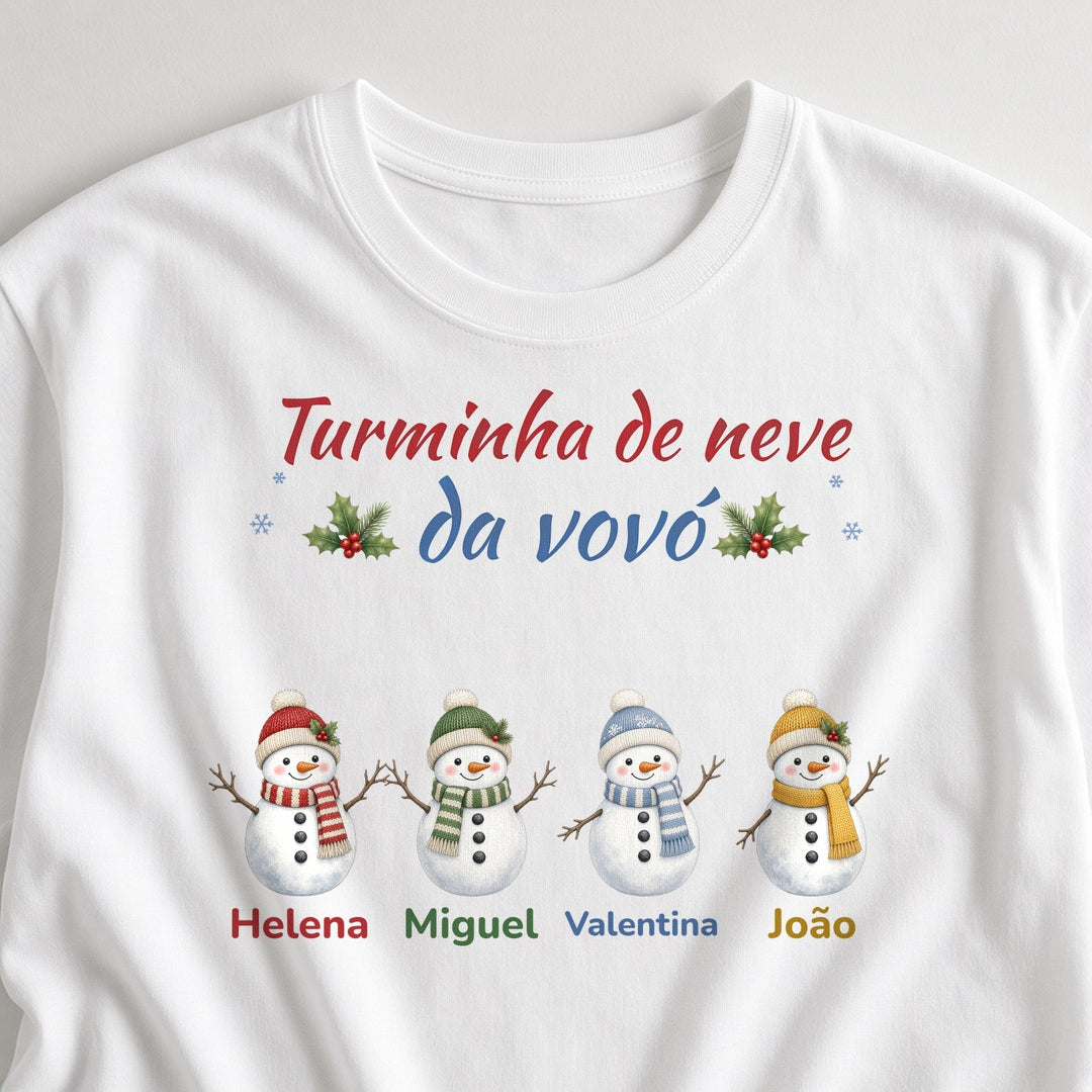 Camiseta Turminha de neve da vovó branca - zoom na estampa