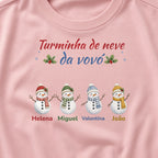 Camiseta Turminha de neve da vovó rosa - zoom na estampa