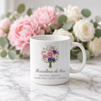 Caneca Floricultura da Vovó branca de mármore - zoom na estampa