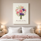 Quadro Floricultura da Vovó em canvas no quarto