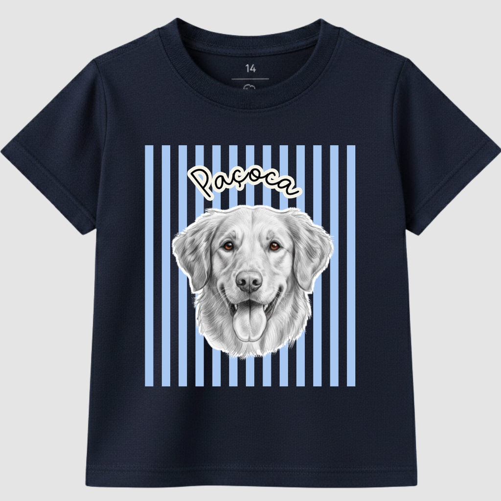 Meu pet em listras - Camiseta Infantil