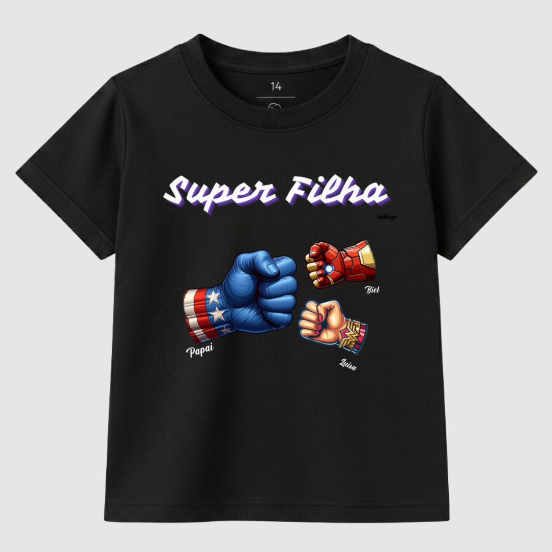 Meu Pai, meu Herói (filho/a) - Camiseta Infantil