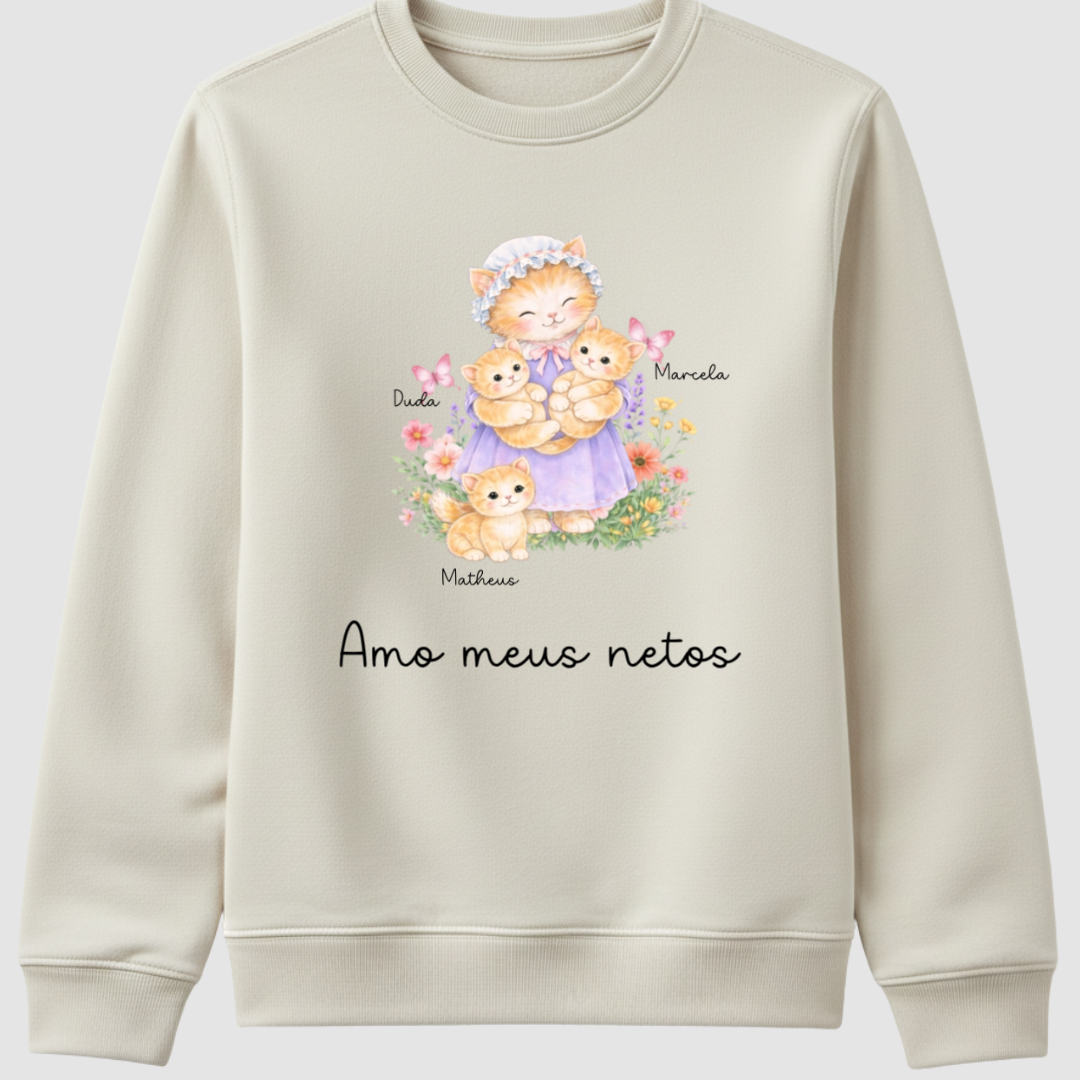 Vovó e seus netinhos - Gato- Suéter