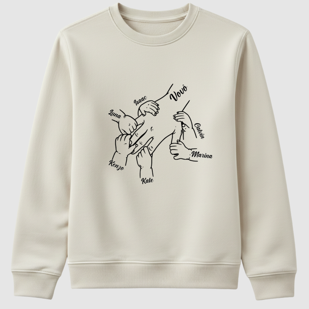De mãos dadas eu sempre protegerei você - Suéter Off white