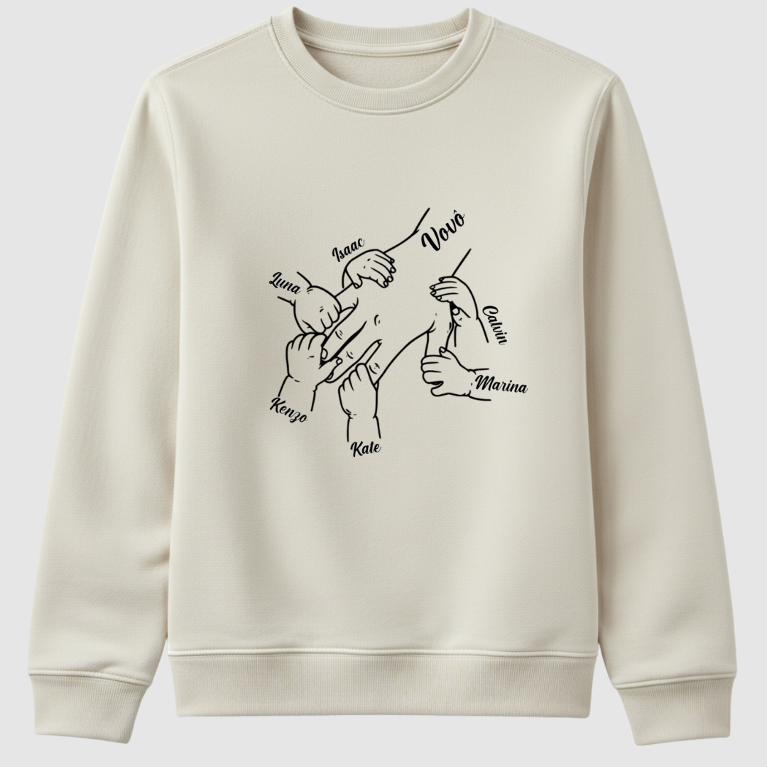 De mãos dadas eu sempre protegerei você - Suéter Off white