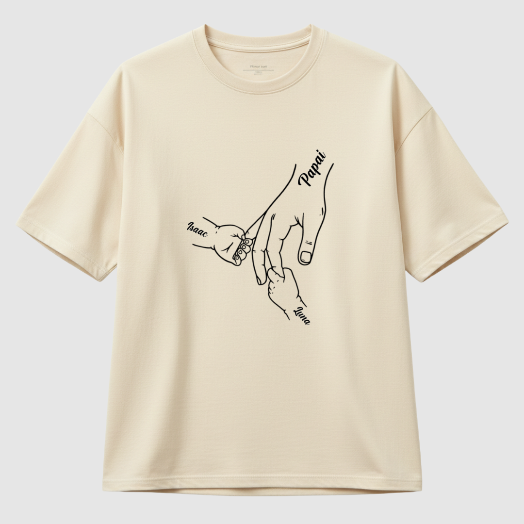 De mãos dadas eu sempre protegerei você - Oversized off white