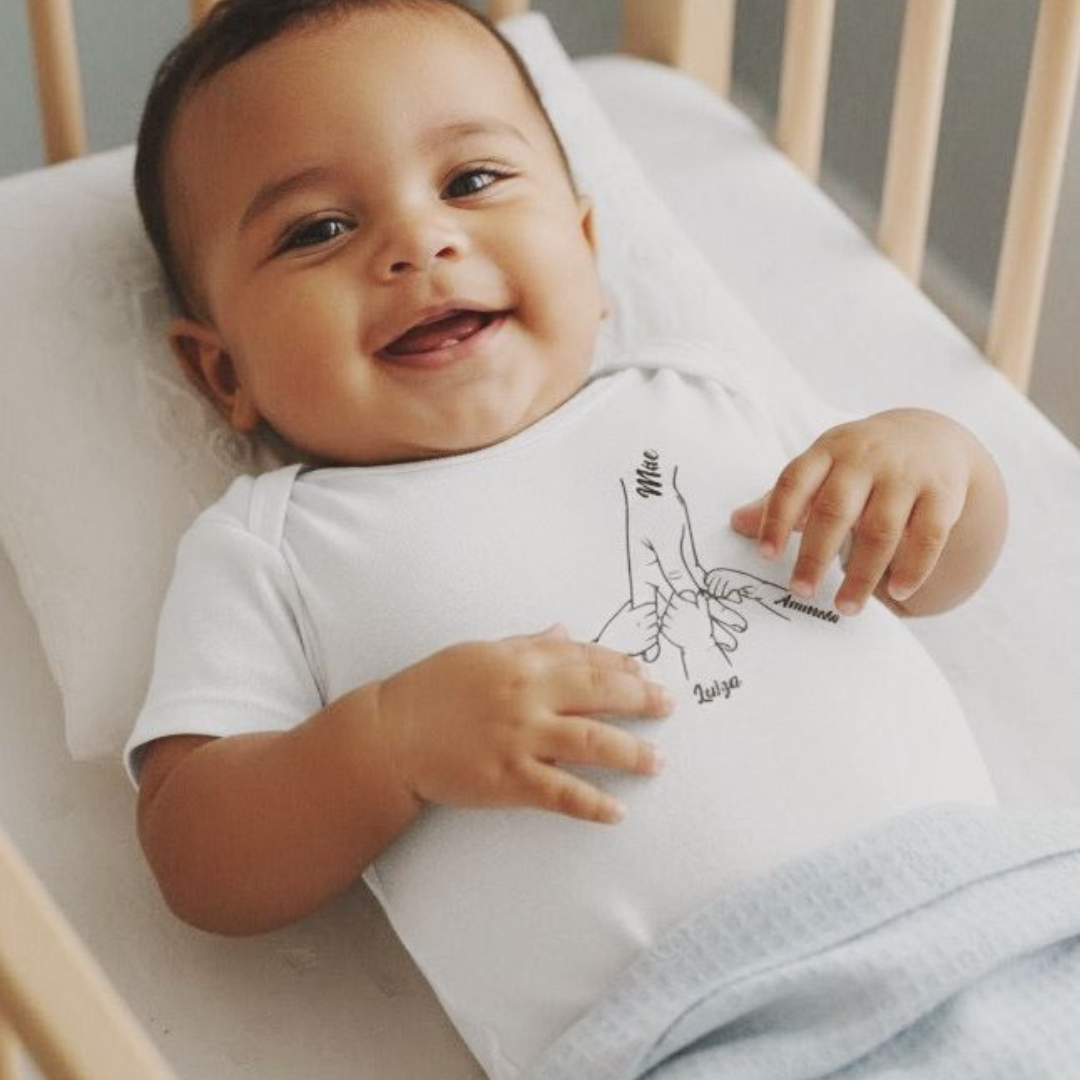 De mãos dadas eu sempre protegerei você - Body Branco