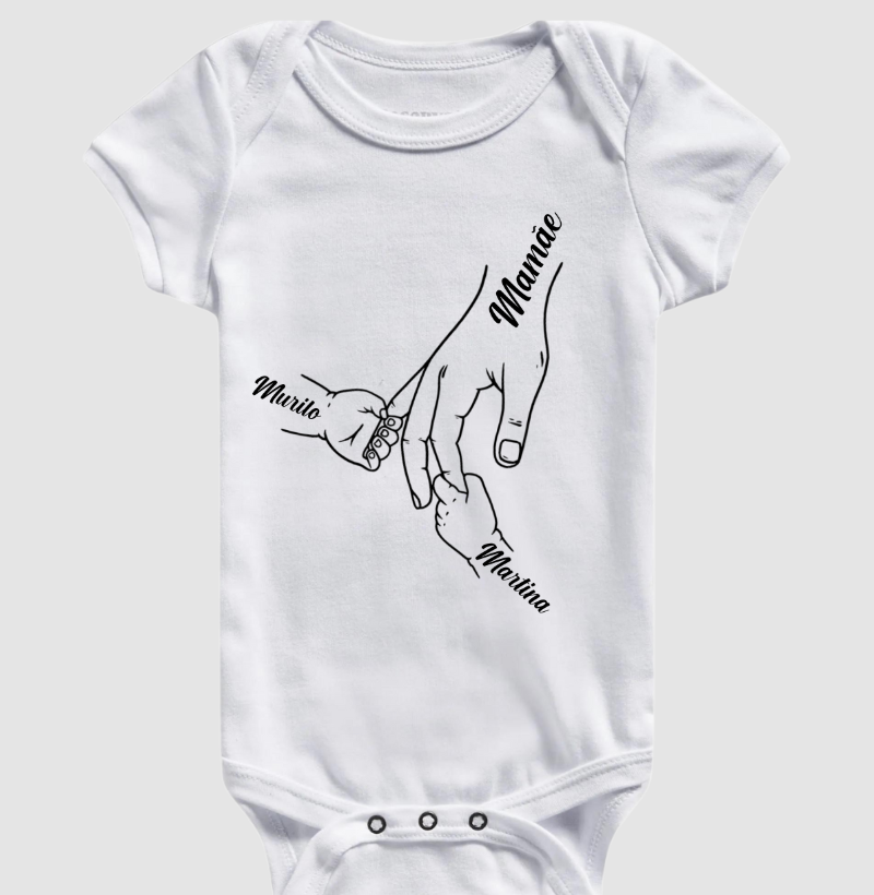 De mãos dadas eu sempre protegerei você - Body Branco