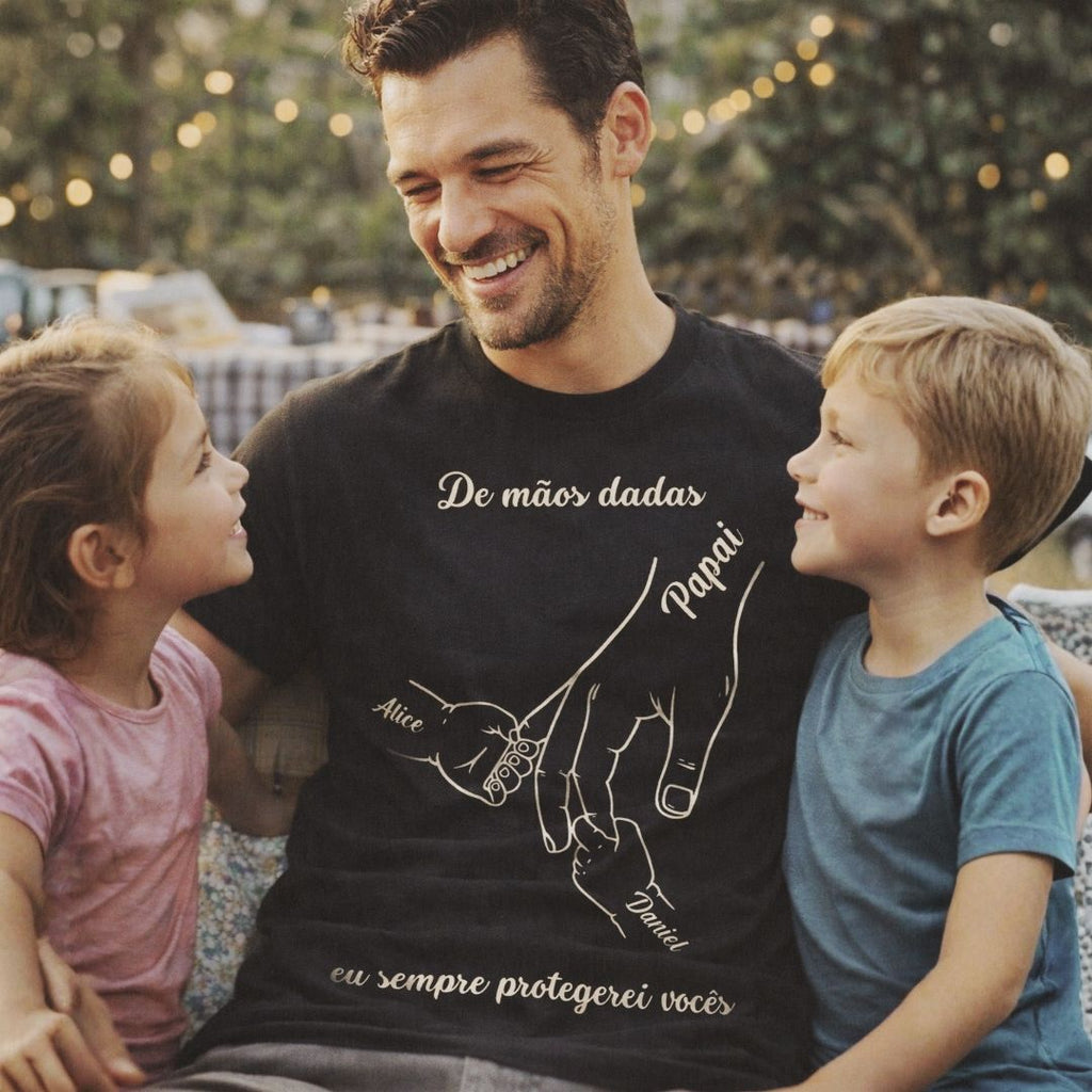 De mãos dadas, o papai sempre protegerá você