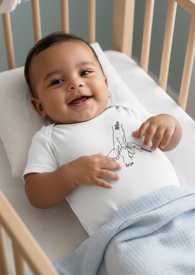 De mãos dadas eu sempre protegerei você - Body Branco